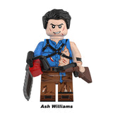 Load image into Gallery viewer, Battle-Damaged Ash Williams Evil Dead custom brick minifigure toy for horror collectors.