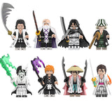 Load image into Gallery viewer, Bleach minifigure set Sosuke Aizen, Ichigo Kurosaki, Shunsui Kyoraku LEGO-compatible building block toys | 8-piece set