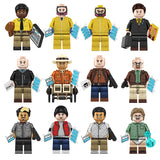 Load image into Gallery viewer, Walter White (Chemistry Teacher), Walter White (Yellow Hazmat Suit), Heisenberg, Saul Goodman, Jesse Pinkman (Yellow Hazmat Suit), Jesse Pinkman (Red Jacket), Gustavo Fring, Hector Salamanca, Mike Ehrmantraut, Hank Schrader, Tuco Salamanca, and Lalo Salamanca Breaking Bad LEGO-compatible minifigure | custom brick minifigures
