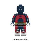 Load image into Gallery viewer, Atom Smasher custom brick minifigure from DC Justice Society, with a blue mask and red-and-blue suit.
