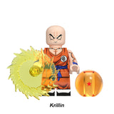 Load image into Gallery viewer, Krillin Dragon Ball LEGO-compatible minifigure | custom brick toy figure