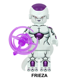 Load image into Gallery viewer, Frieza custom brick minifigure from Dragon Ball, with white-and-purple armor and purple energy effect.