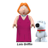 Load image into Gallery viewer, Lois Griffin and Brian Griffin dog Family Guy LEGO-compatible minifigure
