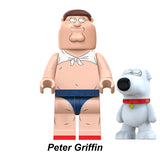 Load image into Gallery viewer, Peter Griffin and Brian Griffin dog Family Guy LEGO-compatible minifigure