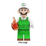 Load image into Gallery viewer, Fire Luigi Super Mario Series 2 LEGO-compatible custom brick minifigure