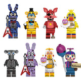 Load image into Gallery viewer, Fnaf minifigure set Nightmare Balloon Boy, Nightmare Bonnie, Rockstar Chica LEGO-compatible building block toys | 8-piece set