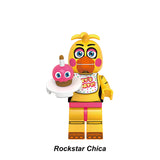 Load image into Gallery viewer, Rockstar Chica Fnaf LEGO-compatible minifigure | custom brick toy figure