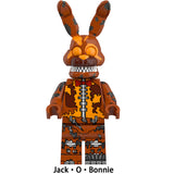 Load image into Gallery viewer, Jack-o-bonnie Fnaf LEGO-compatible minifigure | custom brick toy figure