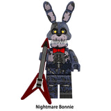 Load image into Gallery viewer, Nightmare Bonnie Fnaf LEGO-compatible minifigure | custom brick toy figure