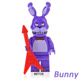 Load image into Gallery viewer, Bonnie The Five Nights at Freddy's LEGO-compatible minifigure | custom brick minifigures