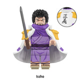 Load image into Gallery viewer, Issho Fujitora One Piece custom anime brick minifigure with purple robe and sword