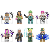 Load image into Gallery viewer, JoJo's Bizarre Adventure minifigure set Jolyne Cujoh, Jotaro Kujo, Enrico Pucci LEGO-compatible building block toys | 8-piece set