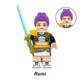 Load image into Gallery viewer, Rumi Black Golden Kpop Demon LEGO-compatible minifigure | custom brick toy figure