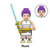 Load image into Gallery viewer, Rumi White Stage Outfit Kpop Demon LEGO-compatible minifigure | custom brick toy figure