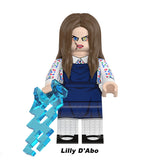 Load image into Gallery viewer, Lilly D'Abo custom building block minifigure toy detail shot.