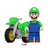 Load image into Gallery viewer, Luigi with Motorcycle Super Mario Series 2 LEGO-compatible custom brick minifigure