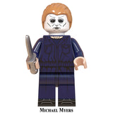 Load image into Gallery viewer, Michael Myers slasher custom brick minifigure toy compatible with standard building blocks.