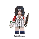 Load image into Gallery viewer, Kurenai Yuhi custom brick minifigure from Naruto, with dark hair, red eyes and a bandage-patterned outfit.