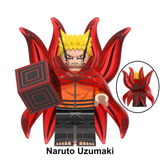 Load image into Gallery viewer, Naruto Uzumaki Baryon Mode custom brick minifigure from Naruto, with a red chakra cloak and red energy accessories.