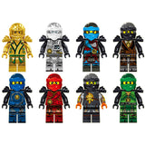 Load image into Gallery viewer, Golden Lloyd, Digi Zane, Digi Jay, Digi Cole, Digi Nya, Digi Kai, Avatar Cole, and Island Lloyd Ninjago LEGO-compatible minifigure | custom brick minifigures