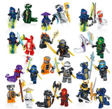 Load image into Gallery viewer, Master Wu, Kai, Nya (Samurai X), Zane, Cole, Lloyd, Ghost Warrior, Rattla, Mezmo, Snappa, Fang-Suei, and Serpentine tribes Ninjago LEGO-compatible minifigure