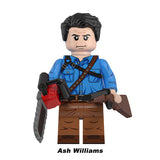 Load image into Gallery viewer, Pre-Deadite Ash Williams custom brick minifigure toy from Scary Horror Movie Series 4.