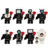 Load image into Gallery viewer, Skibidi Toilet minifigure set Speakerman Known, Tv Woman, Cameraman Known LEGO-compatible building block toys | 5-piece set