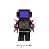 Load image into Gallery viewer, Energized TV Man Skibidi Toilet Series 17 LEGO-compatible minifigure | custom brick minifigures