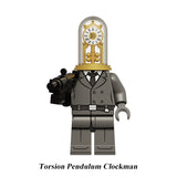 Load image into Gallery viewer, Torsion Pendulum Clockman Skibidi Toilet Multiverse LEGO-compatible minifigure | custom brick minifigures