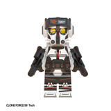 Load image into Gallery viewer, Tech custom brick minifigure from Star Wars, with a detailed helmet, yellow goggles and backpack.