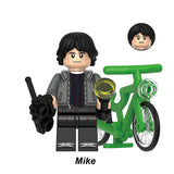 Load image into Gallery viewer, Michael Wheeler (Known As Mike) Stranger Things LEGO-compatible minifigure with bike