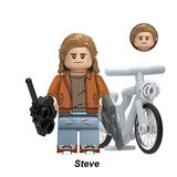 Load image into Gallery viewer, Steve Harrington (Known As Steve) Stranger Things LEGO-compatible minifigure with bike