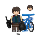 Load image into Gallery viewer, Will Byers (Known As Will) Stranger Things LEGO-compatible minifigure with bike