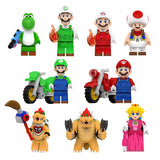 Load image into Gallery viewer, 9-Piece Super Mario Series 2 Upgraded Minifigures Set including Big Bowser, Mario with Motorcycle and more - LEGO-compatible custom bricks