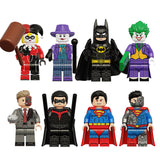 Load image into Gallery viewer, Batman, Cyborg Superman, Harley Quinn, Joker, Nightwing, Superman, and Two-Face DC Comics Series 37 LEGO-compatible minifigure set | Arkham Asylum expansion