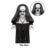 Load image into Gallery viewer, The Nun Valak scary custom brick minifigure for Halloween haunted house displays.