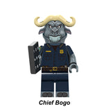 Load image into Gallery viewer, Chief Bogo Zootopia LEGO-compatible minifigure | custom brick toy figure